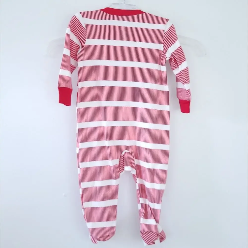 NEW Carters Santa One Piece 6 Month Outfi, Santa Hat Long Sleeve Zip Up Striped